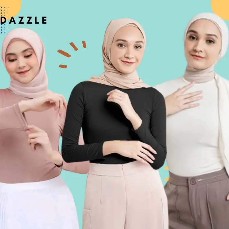Inner Baju Lengan Panjang Muslimah Inner Plus Size iner Cotton S to 6XL Wanita Clothing