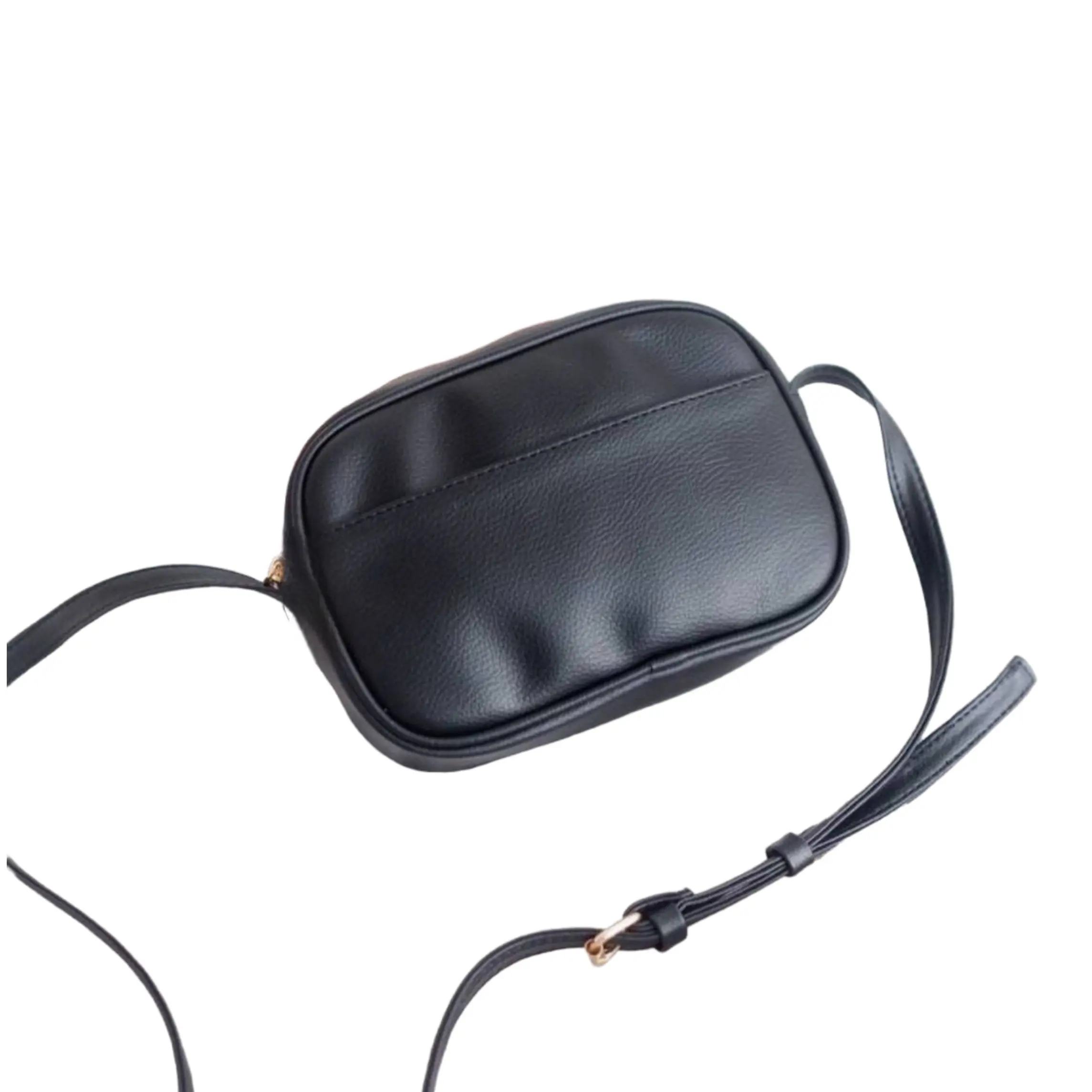 Tas Selempang Wanita Kulit Semi Leather Polos Hitam Hobo