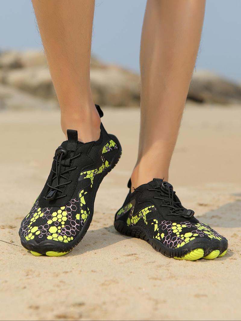 Product Introduction of Sporty Men's Colorblock Drawstring River Trekking Shoes, Lightweight Breathable Non-slip Water Shoes, Quick Drying Fishing Shoes,  Barefoot Shoes,  Outdoor Sports Shoes 4