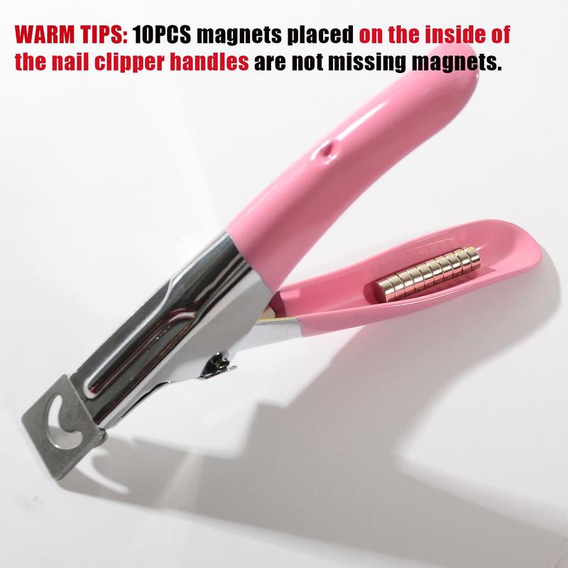 Product Introduction of Stainless Steel Nail Clipper, 1 Count Portable U-shaped Nail Trimmer with 10pcs Nail Measuring Magnets, Professional Manicure Tool for Home & Salon Use, Valentine's Day Gift, Gifts for Girlfriend, Nail Nippers, Nail Tech Supplies, Nail Care 3