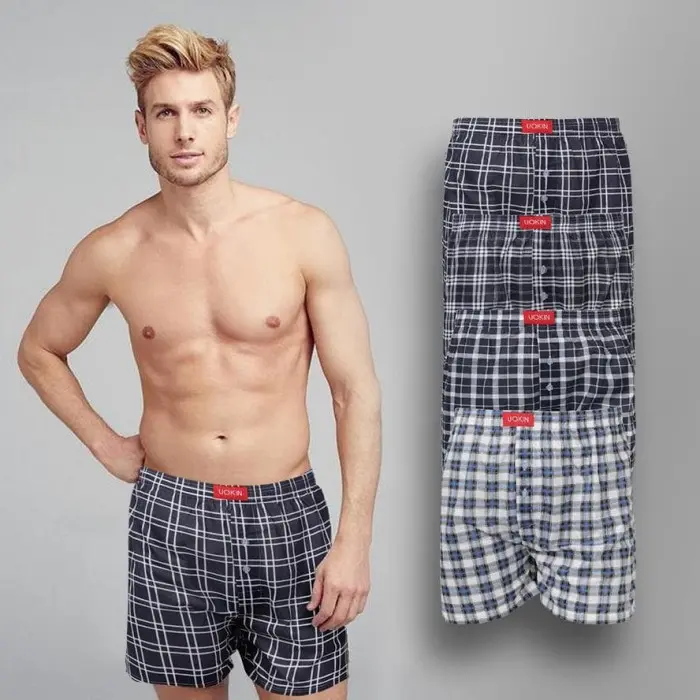 Đồ Lót Boxer Nam, Gildan X uokin, Quần Ngắn Thoáng Khí Và Thoải Mái, Nút Phía Trước, Giá Rẻ, Thích Hợp Cho Nam 2