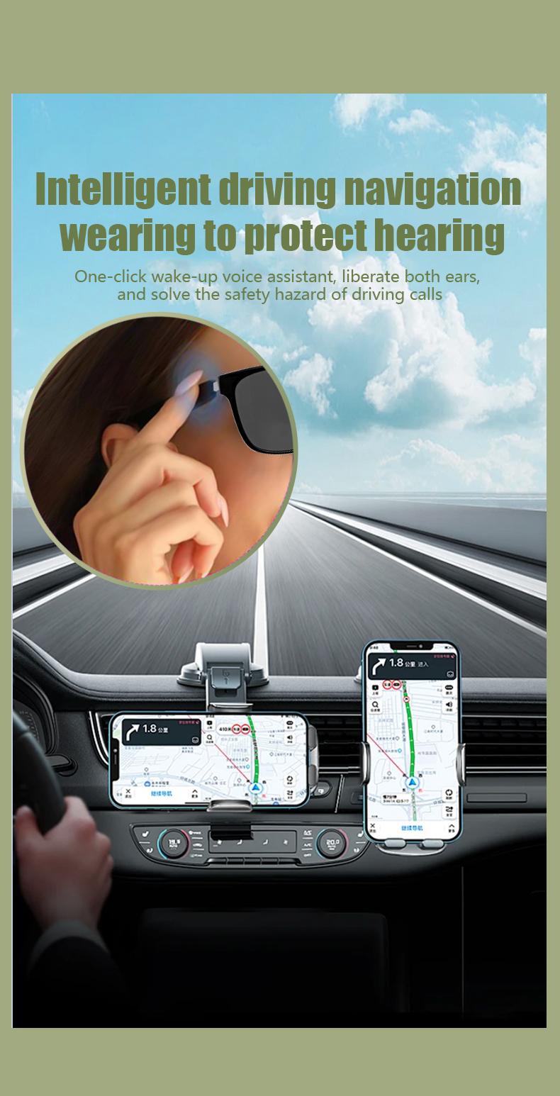 Product Introduction of COD Quick Send New GS08 Smart Glasses for Men 2 in 1 UV Protection Portable Polarized Anti-blue Light Black Frame White Lenses Music Sunglasses 6