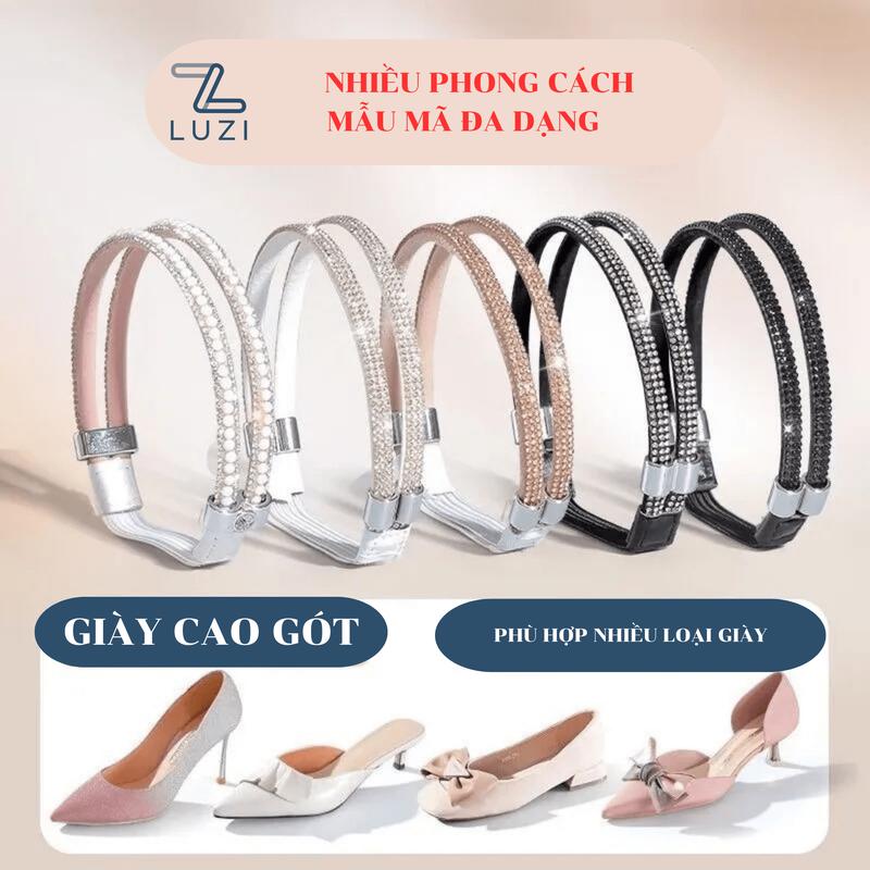  Phụ kiện giày cao gót Luzi dây chứ Y chống tuột rớt gót Dây đeo mắt cá chân kim cương giả PK_LZ 