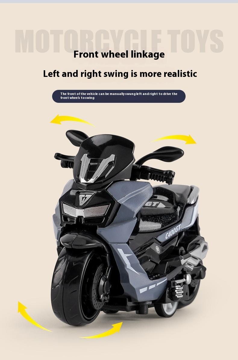 Product Introduction of Alloy Pull Back Motorcycle Simulation Pedal Toy Car Model Keychain Pendant Gift Clip Doll Gift 8
