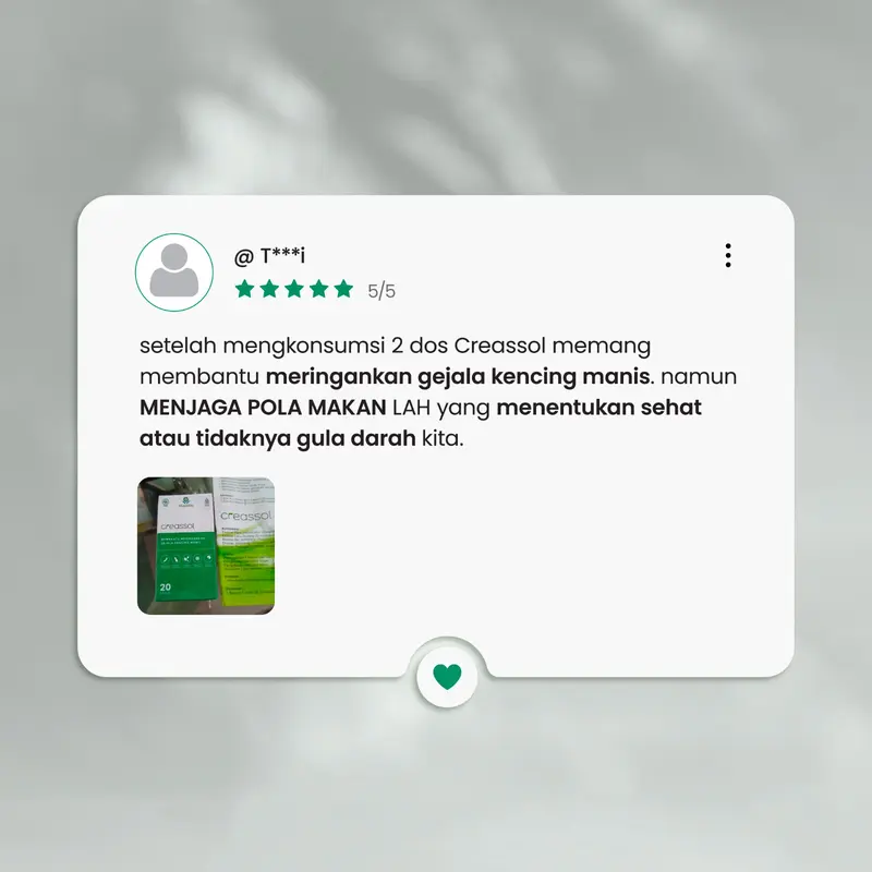 CREASSOL HERBAL KENCING MANIS 20 KAPSUL - Membantu mengurangi kadar kolesterol dalam darah -   Membantu menormalkan tekanan darah pada penderita hipertensi 3