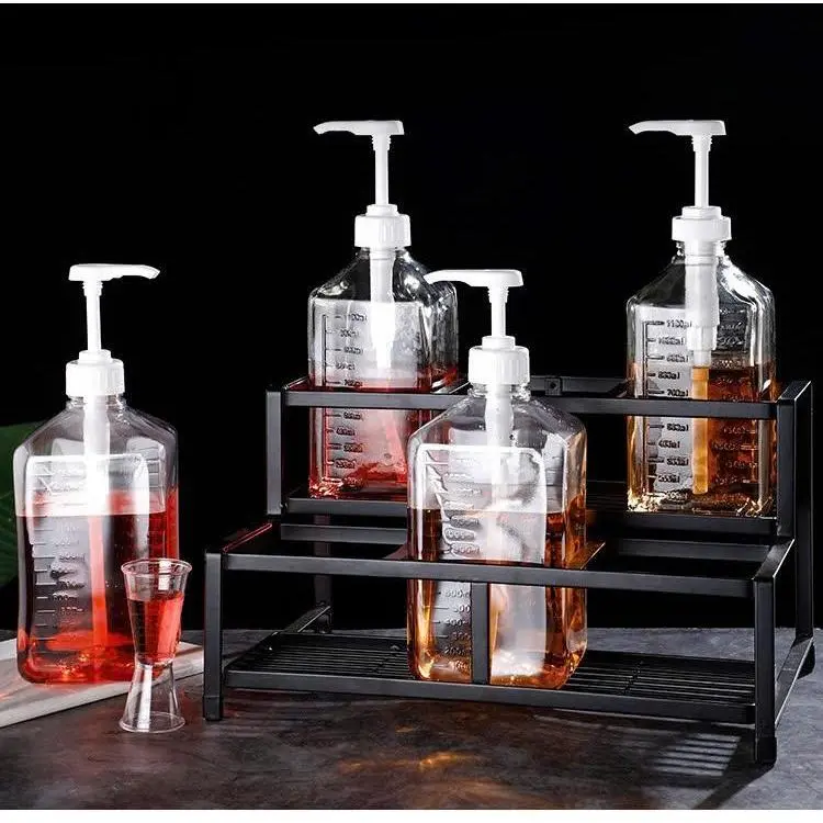 Bình bơm siro nhựa và thủy tinh 1000ml có vòi định lượng Đựng Gia Vị - Phân loại 1600ml và 1100ml bình  xịt đường pha chế