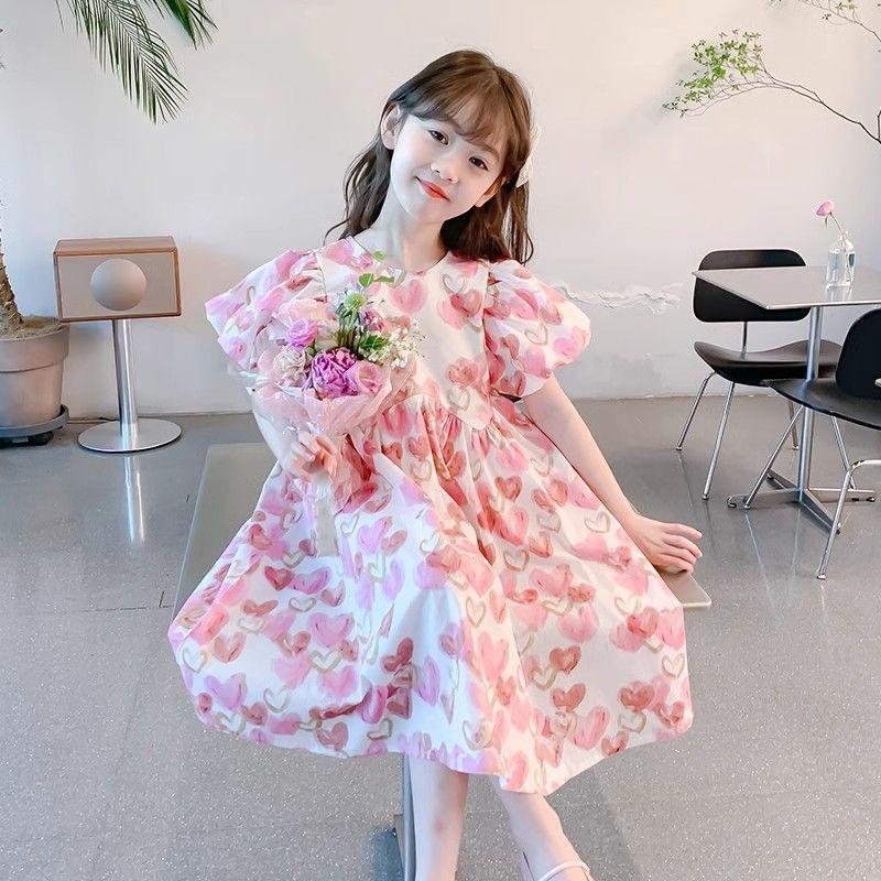 11-36kg Váy Đầm Thiết Kế Babydoll Hồng Tim Công Chúa Chất QCCC Cho Bé Gái Xinh Dễ Thương Size Trẻ Em Nhỡ Đại - BABY181 vaybe