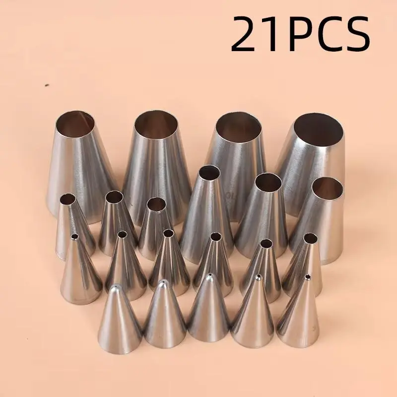 Stainless Steel Cake Decorating Nozzle Set, 21pcs/set Cake Decorating Tool, Baking Accessories for Cupcakes, Cakes and Cookies 0