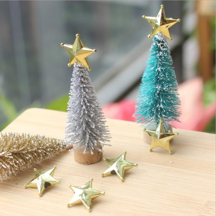 Charm ngôi sao năm cánh trang trí cây thông Noel mini cho nhà búp bê, terrarium, DIY