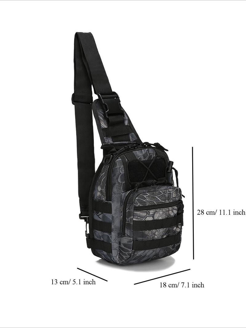 Product Introduction of Men's Casual Camo Zipper Crossbody Bag, Outdoor Sports Chest Bag, Casual Versatile Sling Bag for Hunting, Travel, Hiking 5
