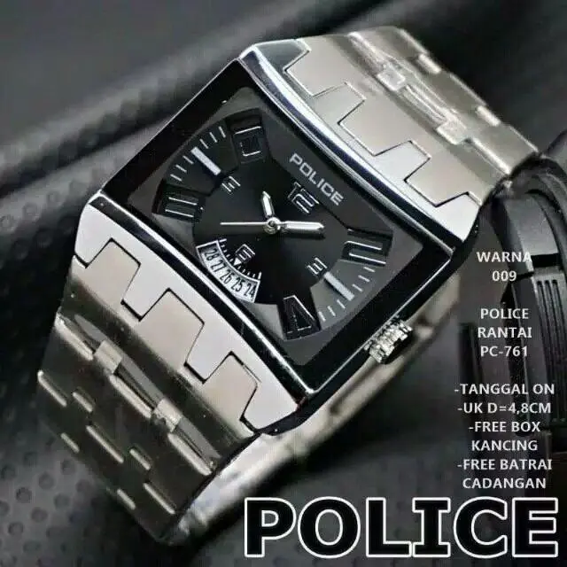 Jam Tangan Pria Analog POLICE Diameter 5cm Tanggal Aktif Anti Air Stanliess Stell Premium Anti Karat dan Anti Air Tahan air 4