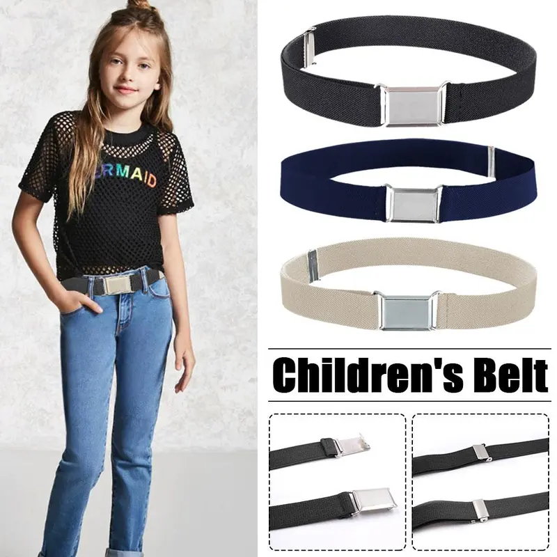 Thắt Lưng Co Giãn Có Thể Điều Chỉnh Co Giãn Cho Trẻ Em, Dây Thắt Lưng Đơn Giản, Thoải Mái, Thích Hợp Cho Quần Dài, C6K1, 1 Mảnh 0