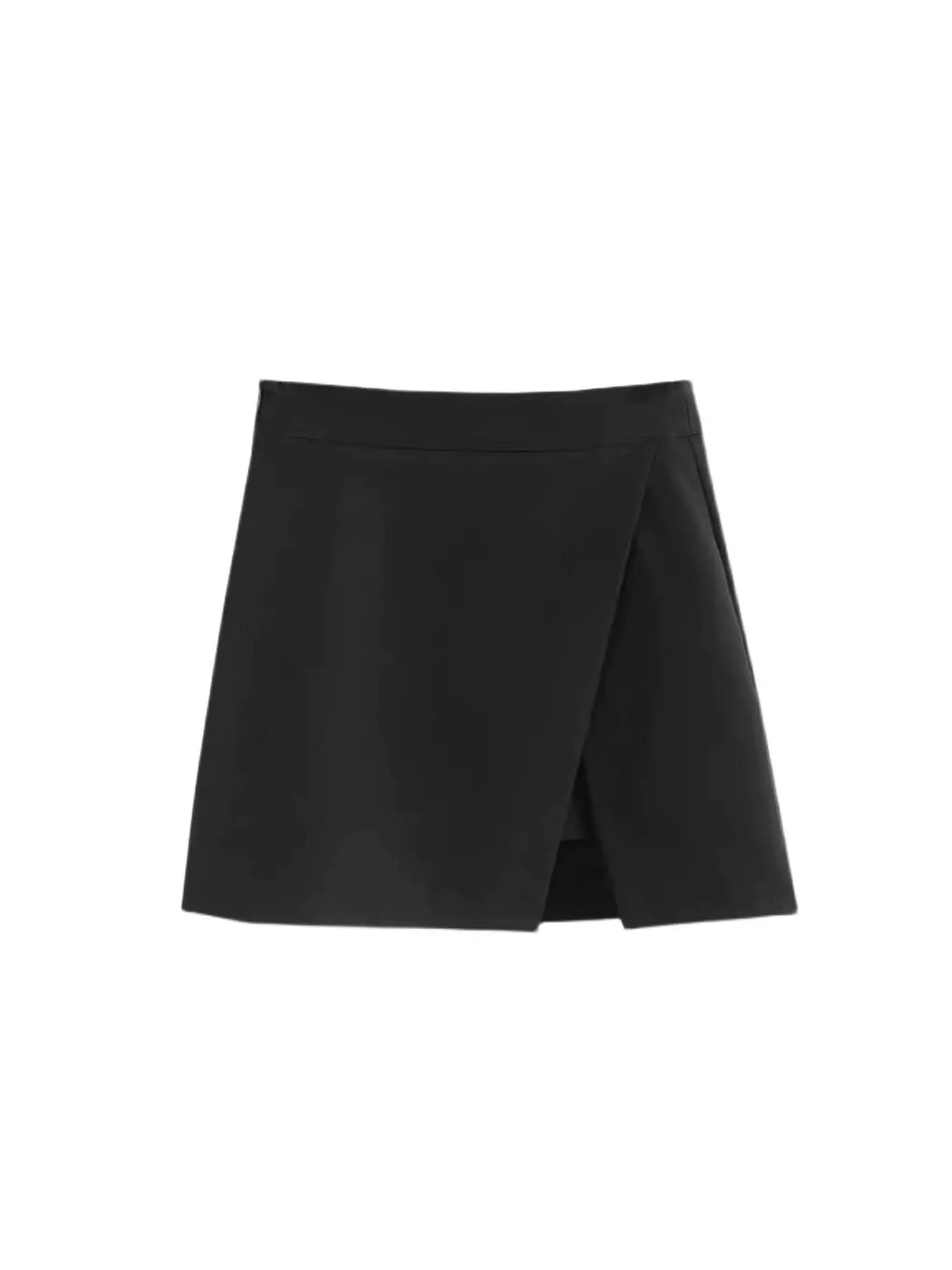 Women's 2 in 1 Elastic Waist Wrap Skort, Casual Solid Color Short Skirt for Daily Wear, Ladies Bottoms for Summer