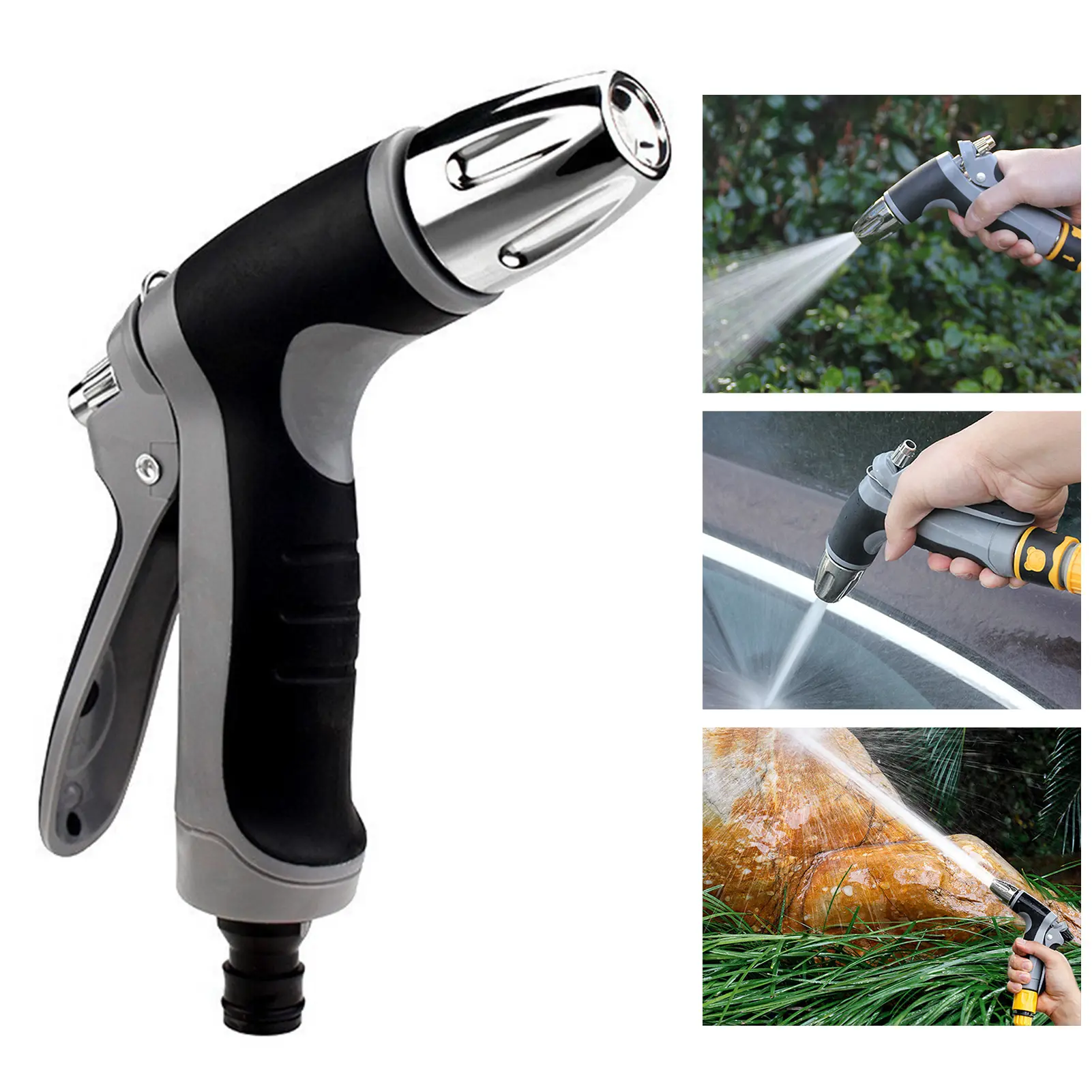Máy rửa áp lực, với tay cầm chống trượt, thiết kế mạnh mẽ và Có Thể Điều Chỉnh Thích hợp cho vòi vườn, bao gồm vòi phun, chống rò rỉ, phổ thông