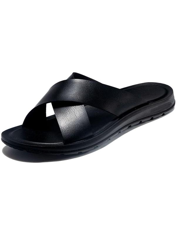 Men's Simple Plain Fashion Slippers (1 Pair), Casual Fashionable Wide Fit Slippers for Summer, Lightweight Breathable Non-slip Slippers for Indoor and Outdoor 4