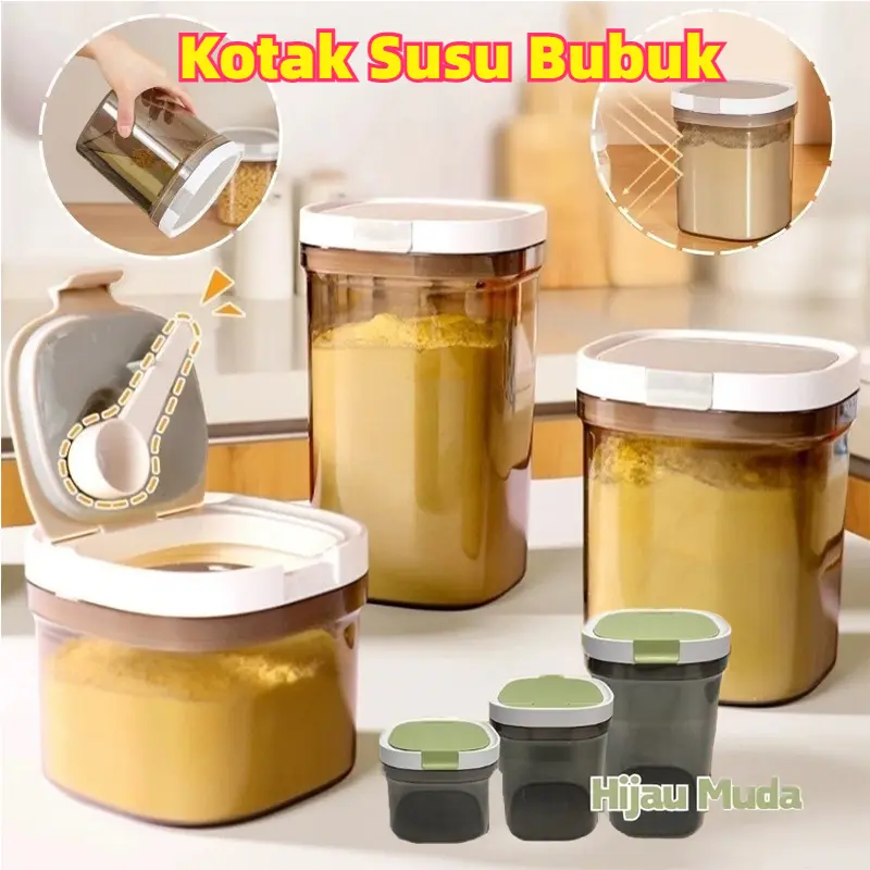 【COD】Wadah Susu Toples Makanan 400/800/1300/1800/2200/2400mL Bayi Dengan Kotak Penyimpanan Vacuum Sealed Tempat Susu Bubuk Tahan Tumpah - Powder Kaleng