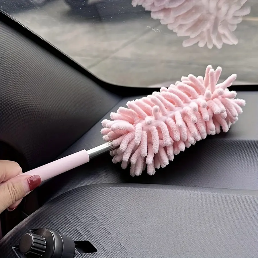 Mini Car Duster Brush Extendable & Bendable Microfiber Dusting Tool for Home and Auto Interior Cleaning - Polyester Fiber Material