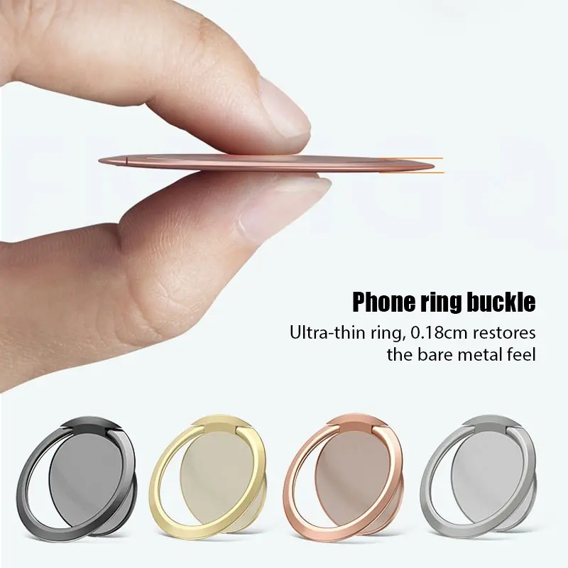 Pendirian Telefon, Gancu Cincin Logam Pekeliling, Putaran 360 Darjah, Pendirian Desktop, Sesuai untuk Orang Malas, AHI Accessories Phone