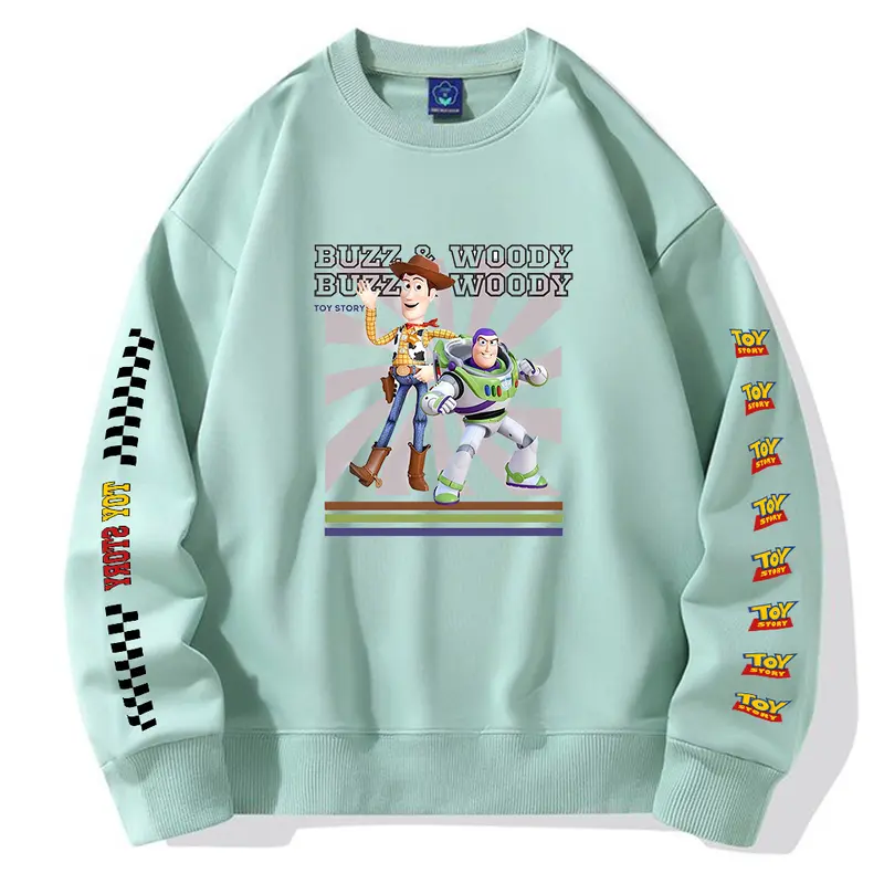 Sweater Unisex Buzz&woody sweater Keren size L-XXL crewneck Oversize sablon DTF motif Warna hitam  fleece tangan  panjang  keren Distro 2