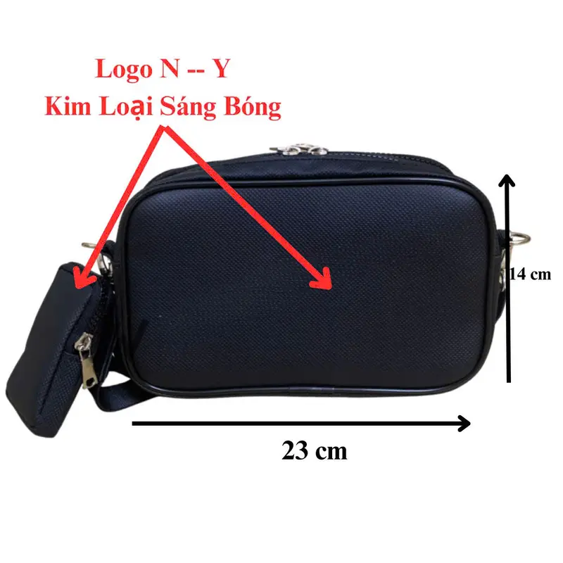 Tưng bừng SALE TẾT - MUA 2 TẶNG 1 - Túi Đeo Chéo Nam Nữ Thời Trang Màu Đen Vải Chống Nước Size 21 x 15 x 8cm - WIN BAG SAI GON 8