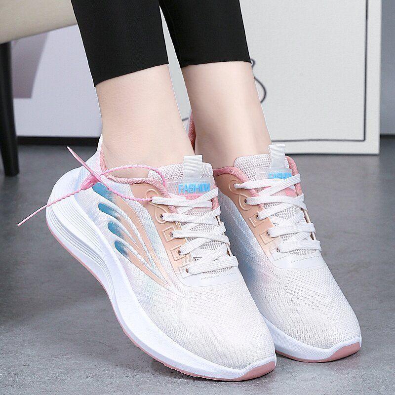 Giày Chạy Bộ Nữ, Nhẹ, Hàng Mới Về, Siêu Nhẹ, Lưới Flyknit Siêu Mềm, Đế Chống Trượt, Chống Mài Mòn, Thích Hợp Sử Dụng Hàng Ngày Và Vận Chuyển Ngoài Trời 5