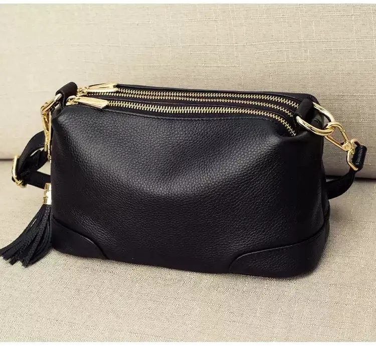 NIKA - Tas Selempang Wanita Kulit Imitasi Motif Polos Model Import Korea 4