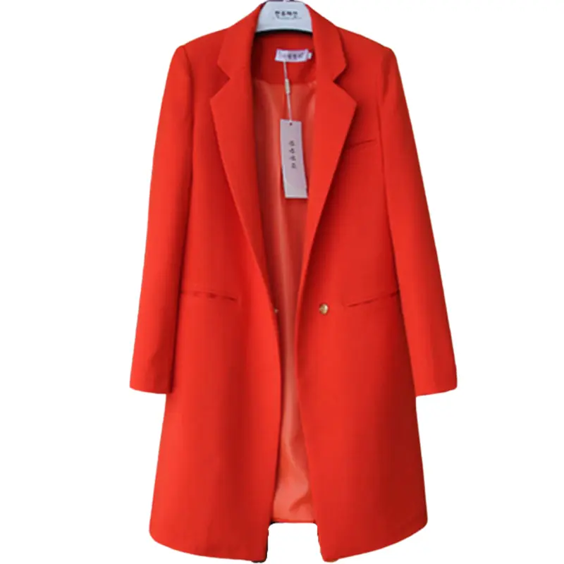 Blazer wanita Korea Poket Blezer Long Coat Wanita panjang 1