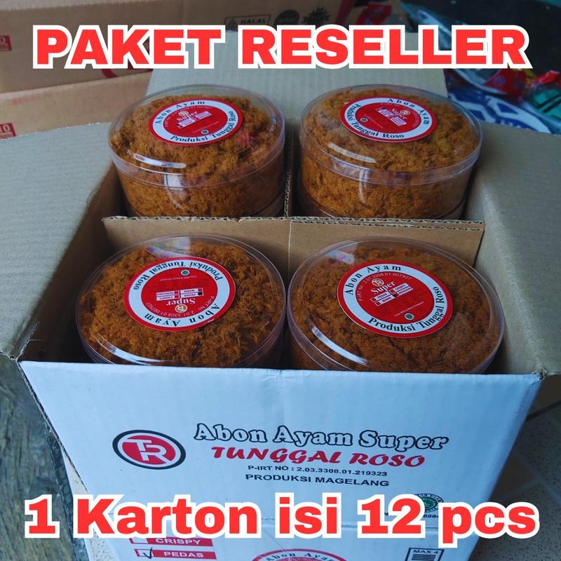 (PAKET RESELLER) Abon Ayam Super Tunggal Roso 12 Toples x 100gr - Shop ...