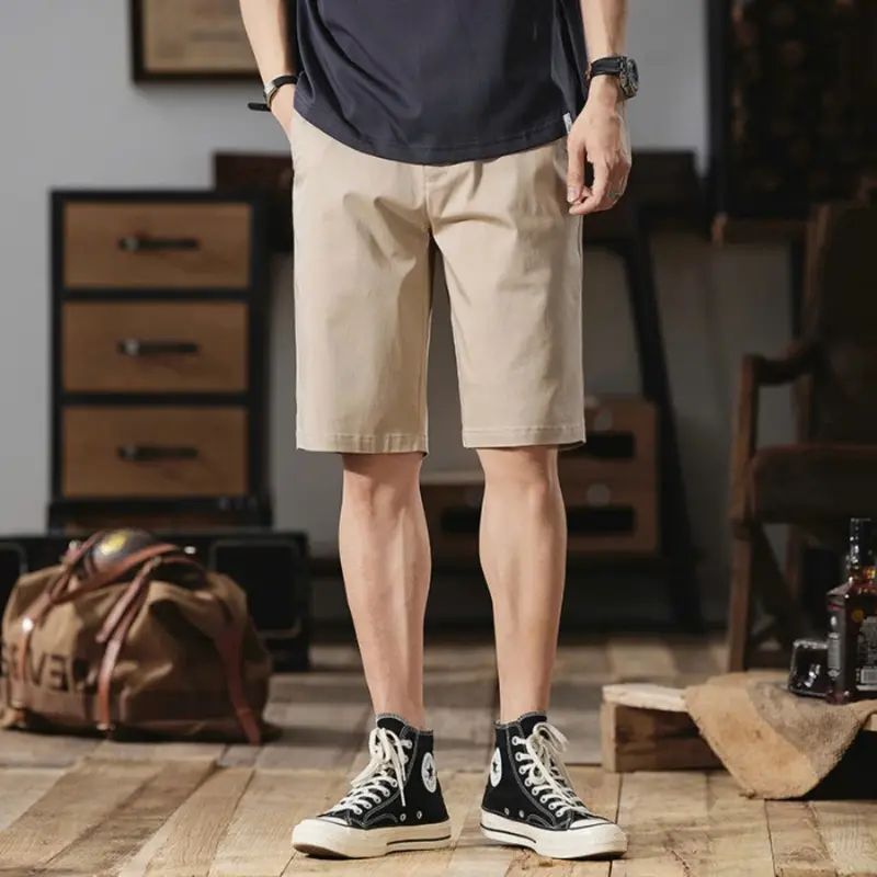 Quần short Kaki Nam vải Cotton Chất Co Giãn mềm mịn thoáng mát mẫu mới 2024 2