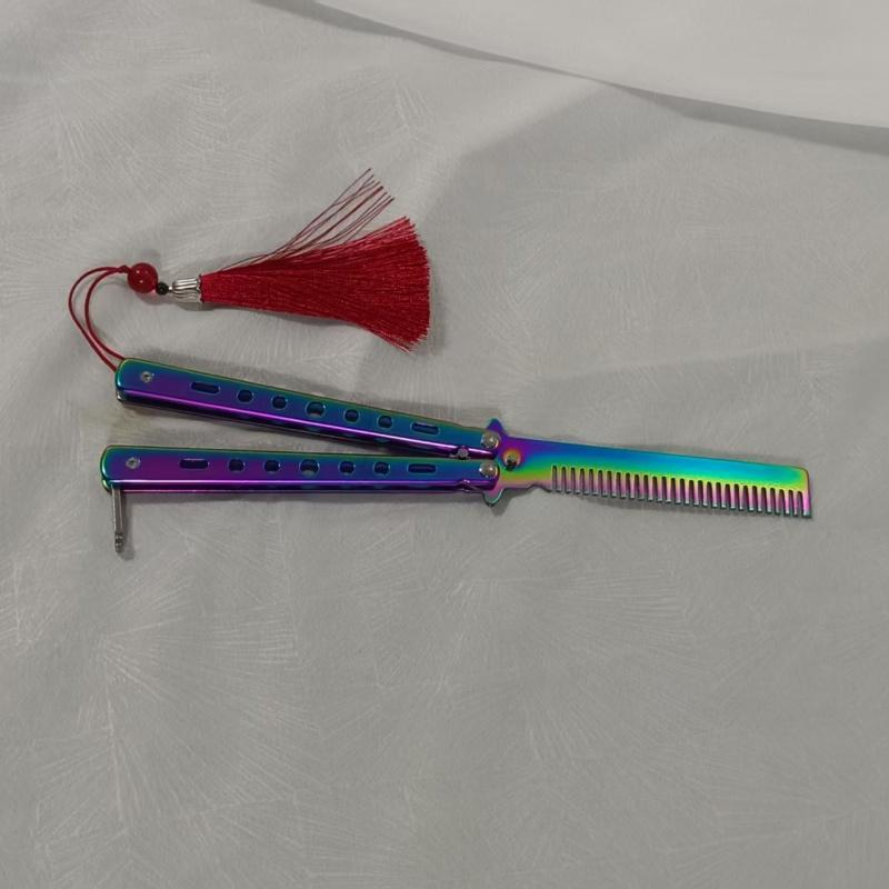 Folding Hair Comb with Tassel, 1 Count No Heat Hair Styling Brush for Women & Girls, Hair Styling Accessories for Home & Travel 6