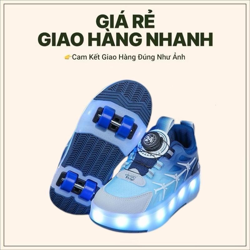 Giày Trượt Patin Có Đèn Led, Bánh Xe Đôi Vô Hình Cho Bé Trai Bé Gái HOT 2025 Giày Thể Thao Y