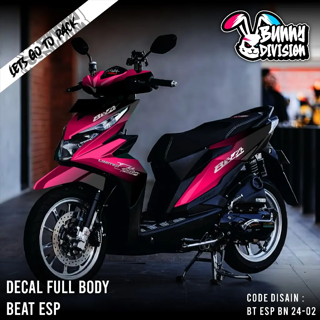 (COD) TERBARU Decal Sticker Variasi Beat ESP STREET 2016 2017 2018 2019 Full body - Stiker Skotlet Modifikasi Beat Fi New Fullbody Desain Gradasi Warna Polos Lembayung 24.02