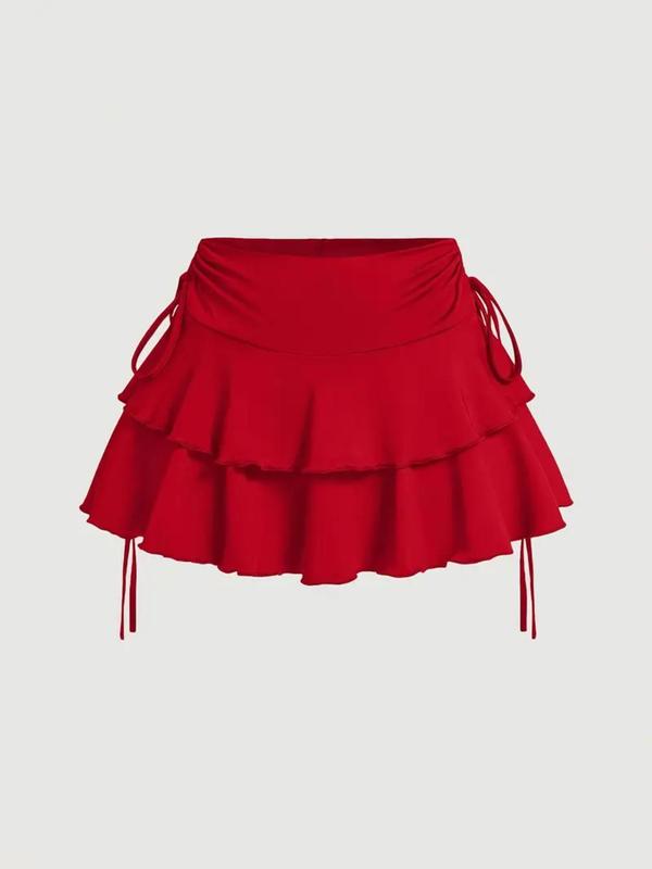Women's Solid Ruched Skirt, Casual Fashion Short Skirt for Daily Outdoor Wear, Ladies Bottoms for Summer Valentine's Day, gift 2