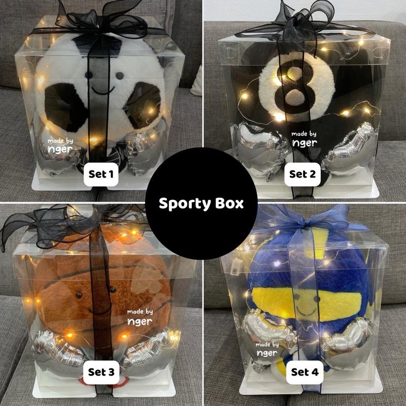 (Ảnh thật) Hộp quà Gấu bông Bóng đá, bóng rổ, bóng bi-a, bóng chuyền KT 30cm - Món quà đặc biệt cho dân iu thể thao Thú Bông Thú Nhồi Bông Đồ Chơi