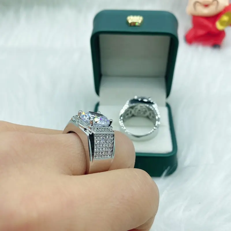 Nhẫn bạc nam mạ bạch kim N19 mạ bạch kim có lót lòng bênd đẹp 9( TẶNG 1 HỘP) 8