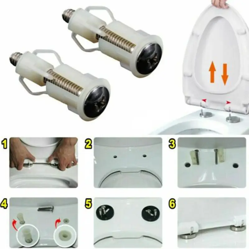 Vít Ngăn Bồn Cầu, Bộ 2 Cái, Nắp Đậy Đai Ốc, Bộ Dụng Cụ Cố Định Chảo, Lỗ Mù WC, Thay Thế, Phụ Kiện Phòng Tắm, Sửa Chữa Bồn Cầu, Ngăn Trên 3