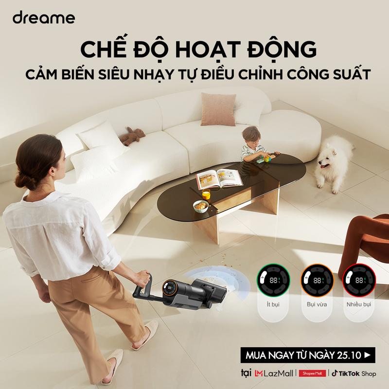 [TẶNG 1 chai Nước lau 1L] Máy Lau Sàn Hút Bụi Thông Minh Dreame H12 Pro - Hàng chính hãng - Phiên bản quốc tế Máy Hút Bụi Làm Sạch 5