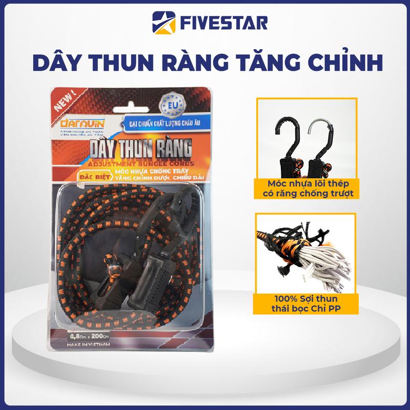 Dây Thun Ràng Tăng Chỉnh DARAVIN Móc Nhựa Lõi Thép Phiên Bản Mới Chịu Tải Lớn