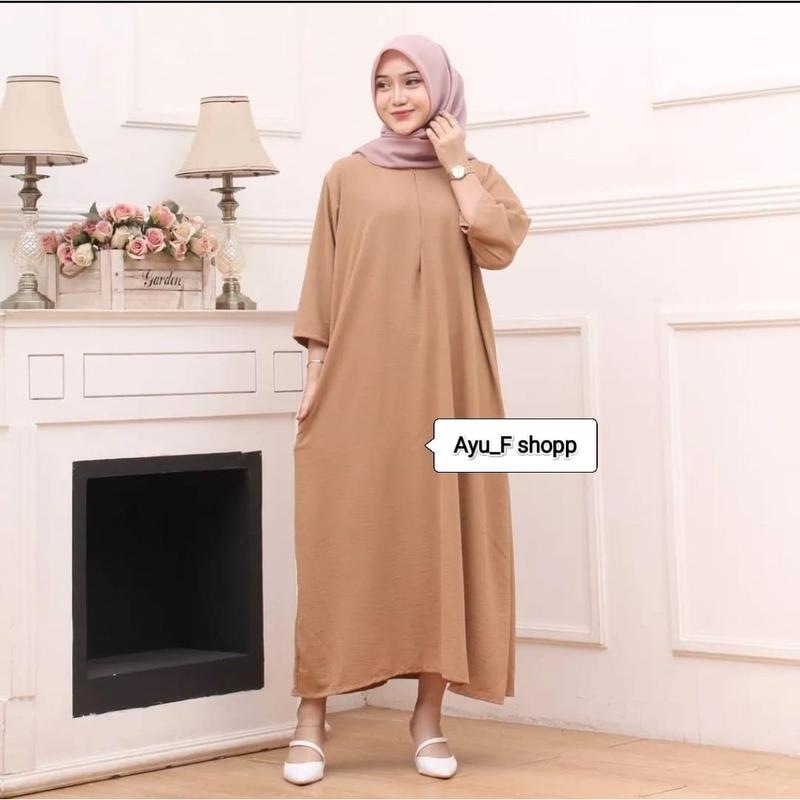 DASTER CRINKLE AIRFLOW  TANGAN 3/4 POLOS JUMBO // DRESS CRINKLE AIRFLOW TANGAN 3/4 3
