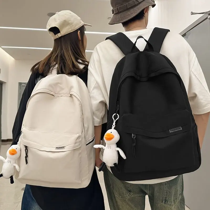 2025 Japanese Style Simple Zipper Nylon Backpack Boys 15-Inch Super Large Capacity Travel Bag Schoolbag Men 1