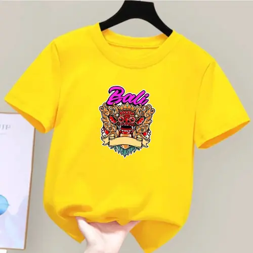 Kaos Anak BARONG Bali Unisex Usia 2-12Th Baju Lengan Pendek Atasan Oblong DTF COD Cewek Katun 1