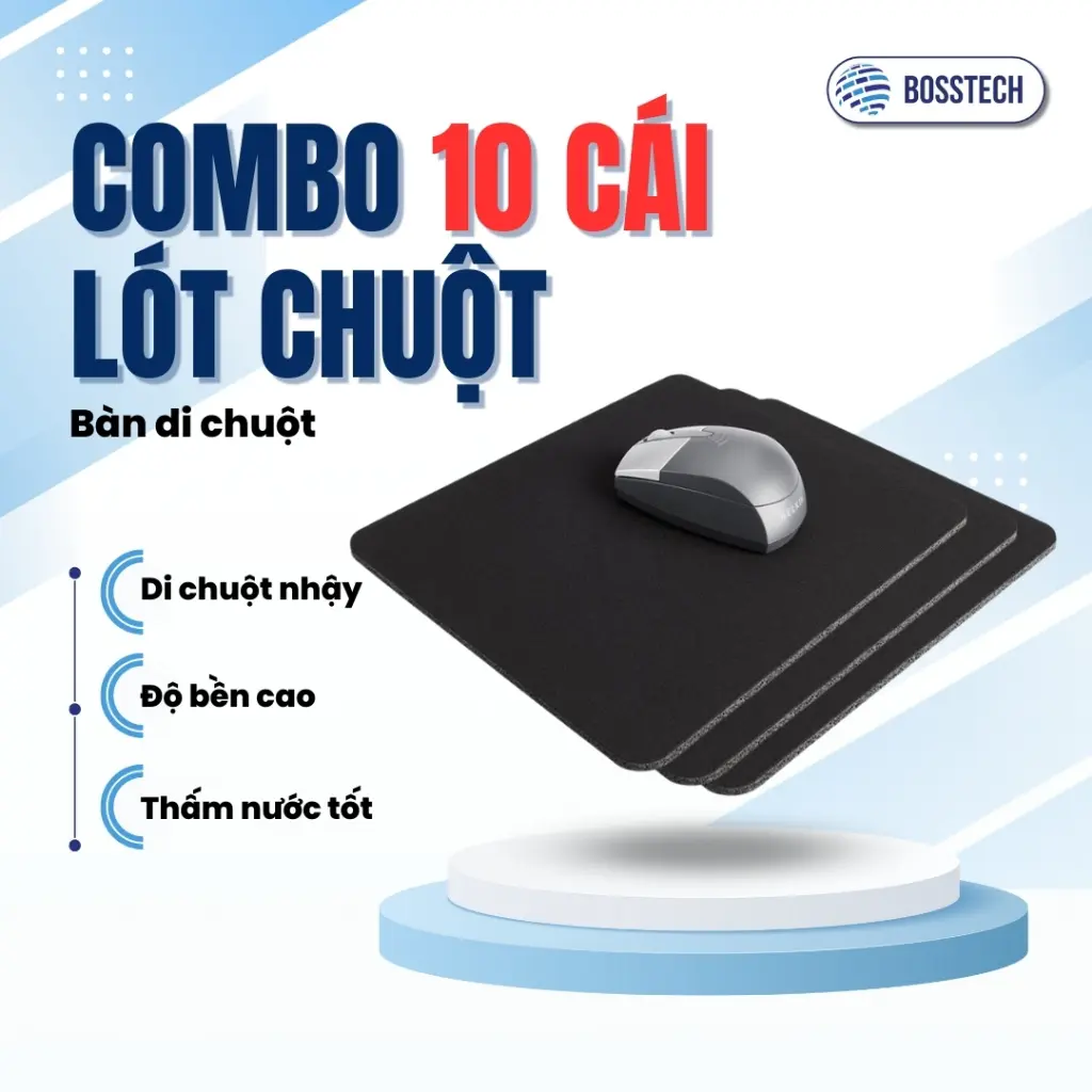 Combo 10 Lót Chuột Đen Trơn 22x18cm, Rẻ Vô Địch, Làm Quà Tặng Khách