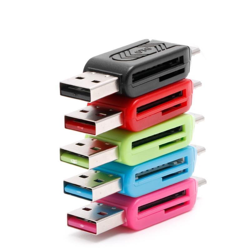 Pembaca Kad Memori USB 2.0 Mikro USB Lelaki, Penyesuai OTG, Reka ...