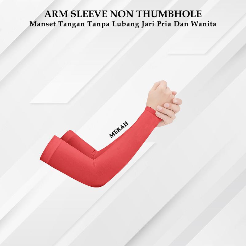 Manset Tangan Handsock Armsleeve Tanpa Lubang Jari Olahraga Pria Wanita Abu 6
