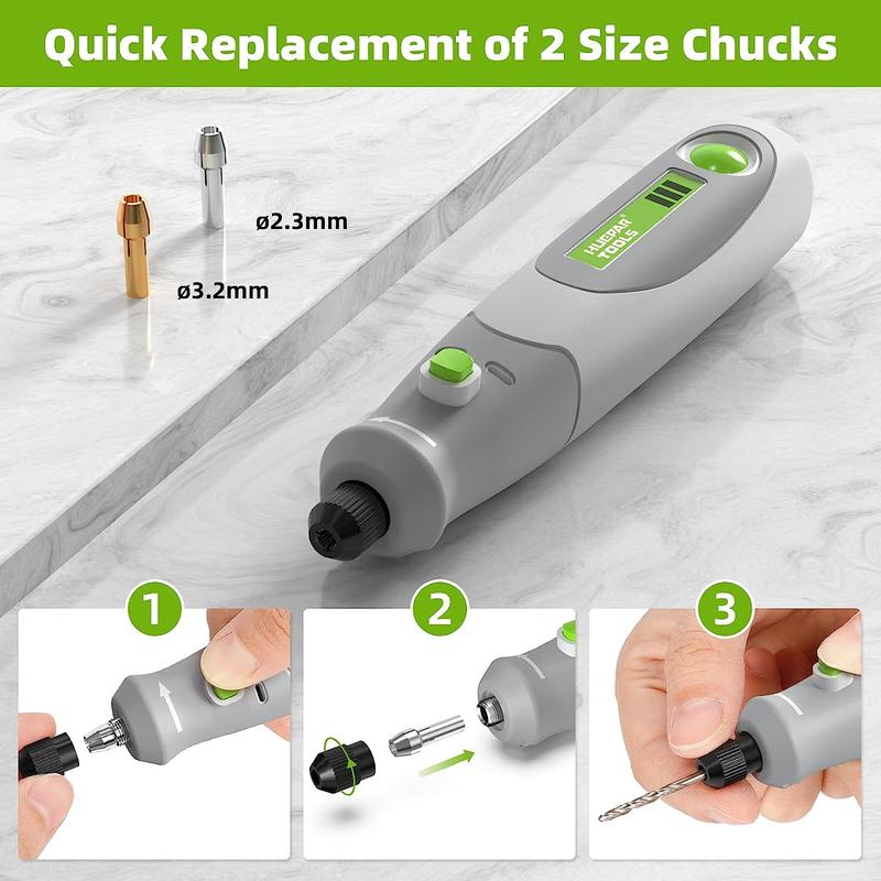 Product Introduction of Electric Drill Die Grinder Engraver Polisher with 4V Mini Cordless Rotary Tools Set Kit For Huepar tools RT4-basic 15000RPM 15