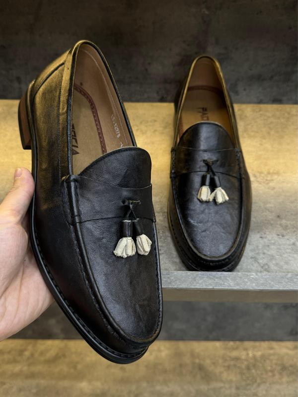 Giày Lười Da thật 12978 Nơ Trắng , Shoes Đế Gỗ Cao Cấp , From Dáng trẻ Trung , Loafer Sang Trọng giày  lười derby  boot giày  lười