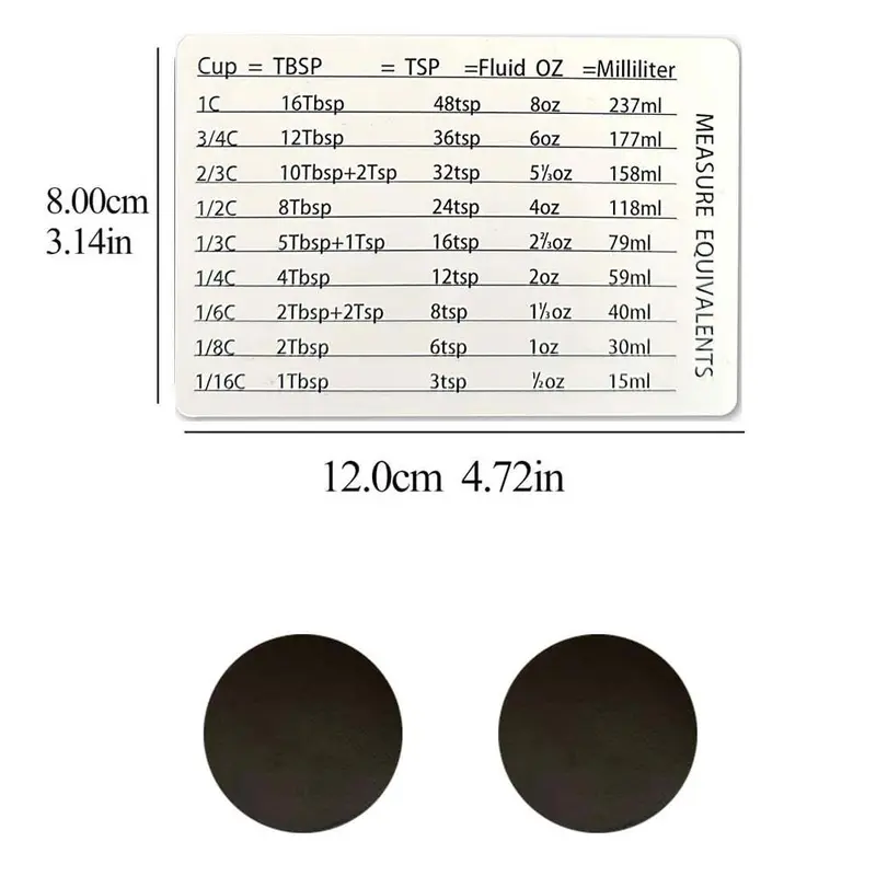 Magnetic Kitchen Conversion Chart, 1 Count Measurement Conversion Chart Magnet, Kitchen Accessories 6
