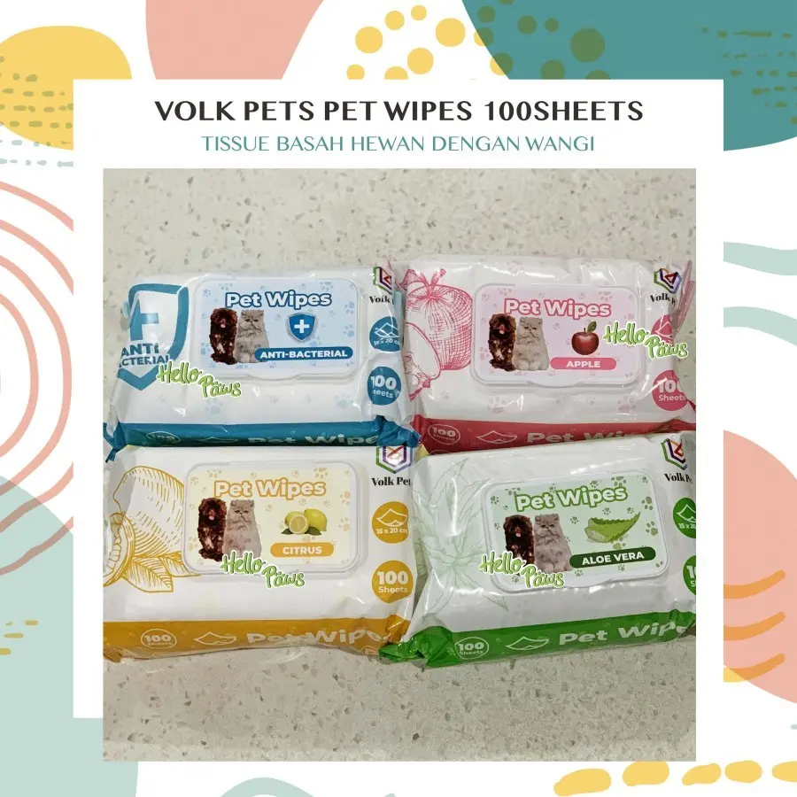 Volk Pets Wipes / Wet Wipes - Tissue Basah Hewan Anjing Kucing Kelinci
