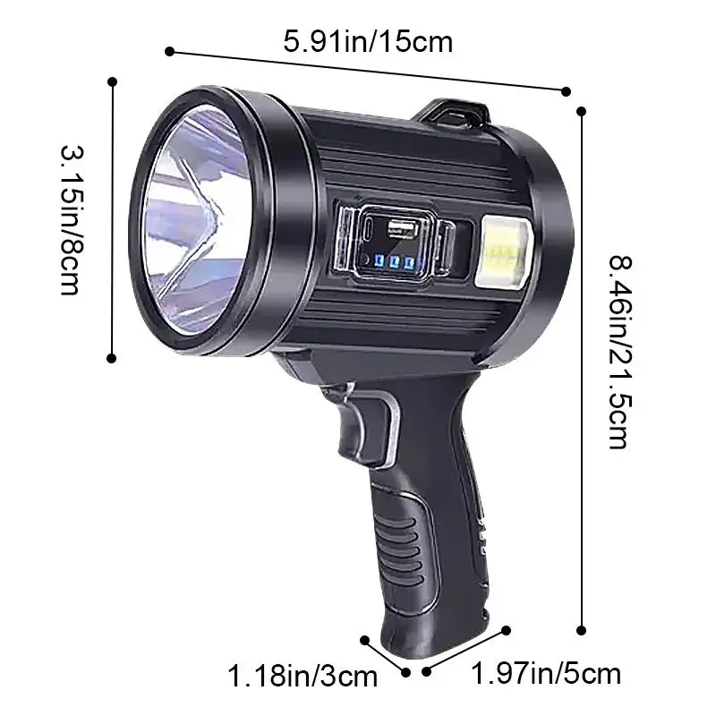 Rechargeable Flashlight, Handheld Hunting Flashlight with COB Light, Lightweight & Bright LED for Boating, Camping, Hunting 1