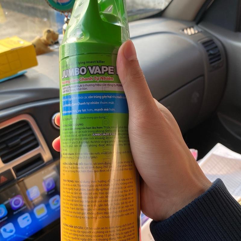 ￼Bình Xịt Muỗi/Côn Trùng Jumbo Vape 600ml Hương Cam Chanh/laveder/không mùi 4